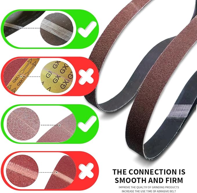 1/2x18 1/2 x 18 Inch Sanding Belt Pack 1/2-Inch x 18-Inch,60 Pcs(10 Each of 40 60 80 120 150 240 Grits) Aluminum Oxide for Sander