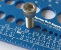 Nut, Bolt & Screw Gauge Standard & Metric Coarse & Fine Diameter, Length & Thread Pitch (Blue)