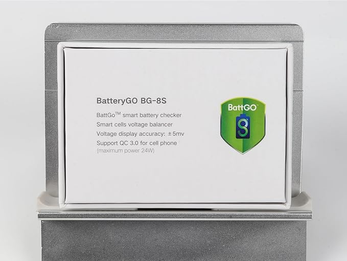 ISDT BattGo BG-8S Battery Meter, LCD Display Digital Battery Capacity Checker Battery Balancer Battery Tester for LiPo/LiFe/ Li-ion/NiMH/Nicd