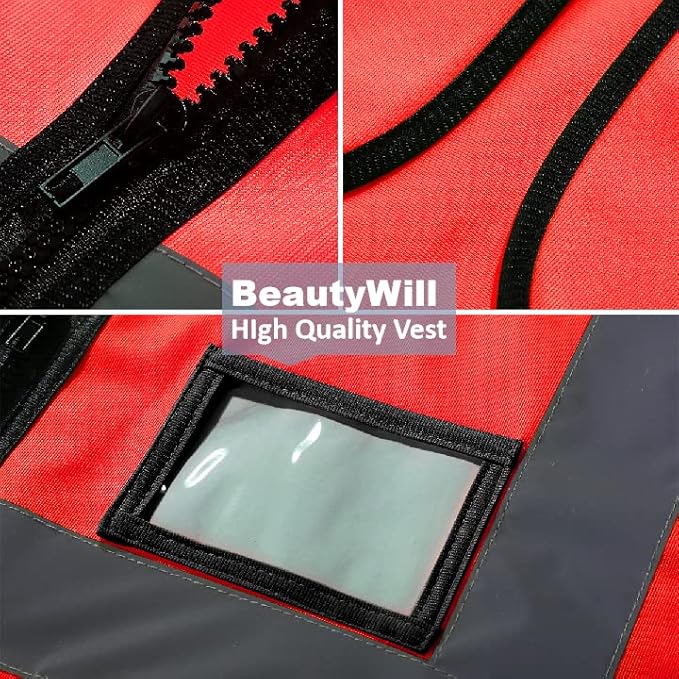 BeautyWill Custom Logo 10/20 Pack Safety Vest Class2 High Visibility Vest with Pockets Breathable Construction Vest Bulk