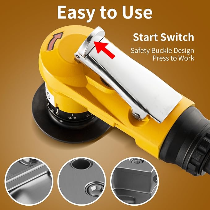 2 in 1 Pneumatic Chamfering Tool- Mini Air Chamfer Tool with Multi-Angle Chamfering Kit,45 Arc Corner Deburring Beveling Chamfer Machine for Metal, Acrylic,Woodworking (Yellow)