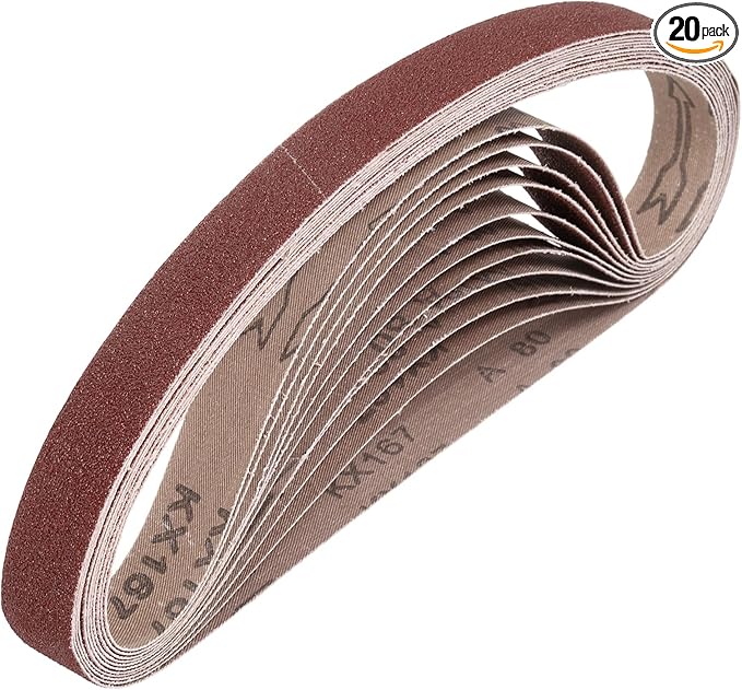 HARFINGTON 1 x 30 Inch Sanding Belts, 20 Pcs 80 Grits Aluminum Oxide Abrasive Belt Sander File Belt for Woodworking, Metal Polishing, Knife Sharpener