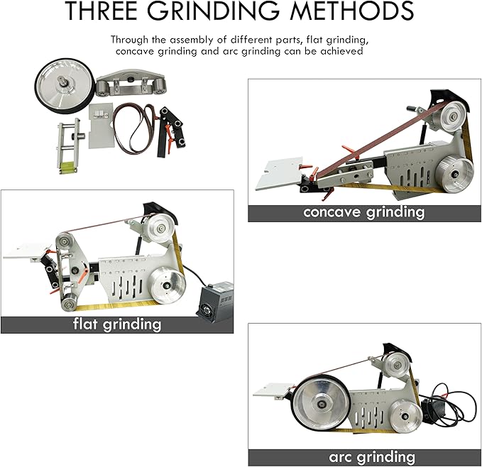 TECHTONGDA Belt Sander Grinder Variable Speed 72inch Belt with 3 Grinding Wheel Bench for Knives Cutting Tools Double-layer Framework 220V