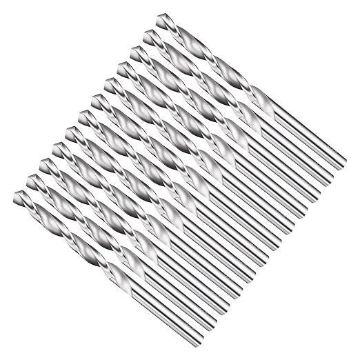 Drill Bit, 17/64" Cutting Diameter, 4241 HSS 118° Cutting Angle Uncoated Bright Versatile Jobber Bits - (Applications: for Drilling Plastic Wood Soft Metal), 12-Pieces