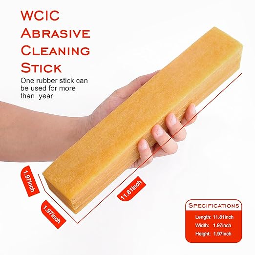 Natural Rubber Cleaning Stick (12"x2"x2") - Eraser for Sanding Belts & Discs, Skateboard Griptape Cleaner, Woodworking Tool Maintenance - Abrasive Surface Reviver