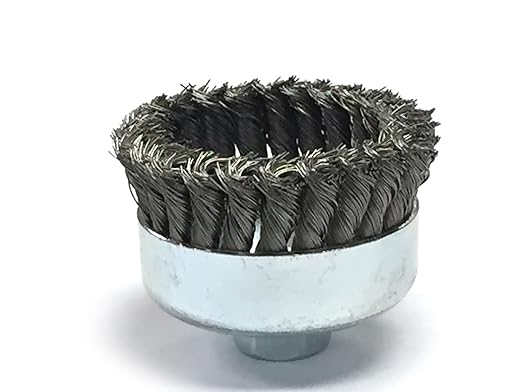 Benchmark Abrasives 4" Knot Wire Cup Brush for Narrow Holes Derusting Paint Removal Deburring Ferrous Metals Concrete, Wire End Brush for Angle Pneumatic Grinder - Carbon Steel (Pack of 2)