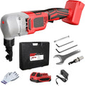 Cordless Nibbler Compatible with Milwaukee 18V Battery, Includes 2.0Ah Battery & Charger, 18 Gauge Sheet Metal Cutter with 1200RPM Brushless Motor for Cutting Aluminium, Stainless Steel, Plastic