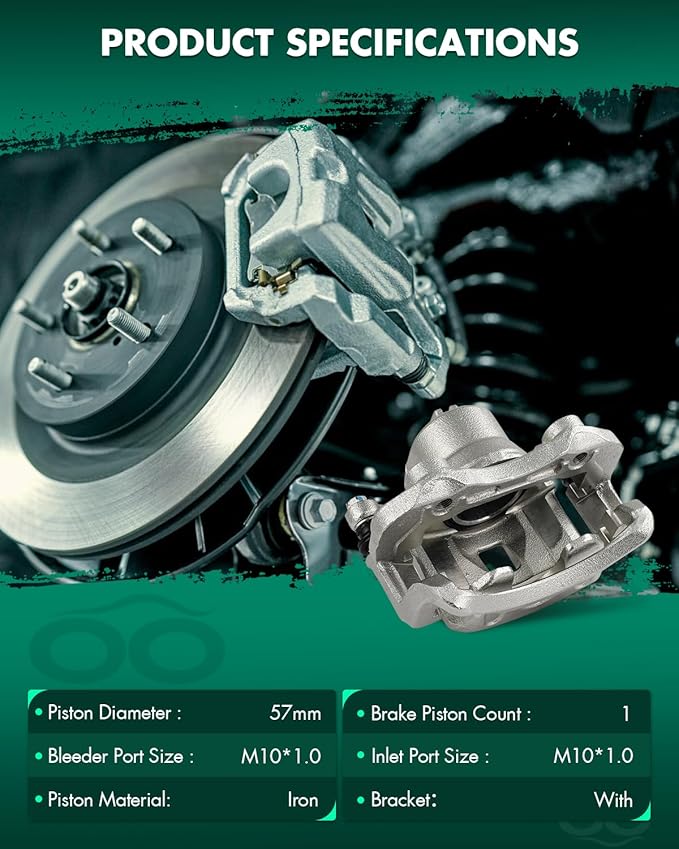 SCITOO Front Left Brake Caliper With Bracket 19B2618 Compatible For Nissan For Sentra 2000-2006