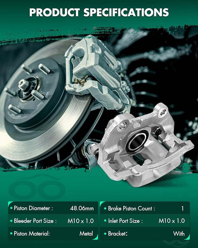 SCITOO Rear Left Brake Caliper With Bracket 18B4804 Compatible For Buick 2004-2007 For Chevrolet 2002-2009 For GMC 2002-2009 For Isuzu 2003-2008