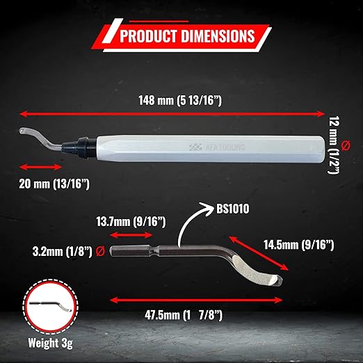 AFA Tooling - Deburring Tool with High Speed Steel Swivel Blade - Works on Metal, Resin, PVC Pipes, Copper, Plastic and 3D Printed Edges - Plumbing & 3D Printing Burr Removal Reamer Tool