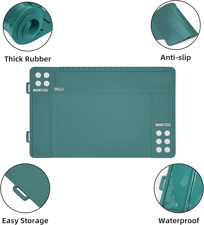 Gun Cleaning Mat, Premium Magnetic Pad With Organizer Parts Tray, Anti-Slip Rubberized Pistol Mat, Protective Workbench Mat for Gun Cleaning (16.5"x 10.43")