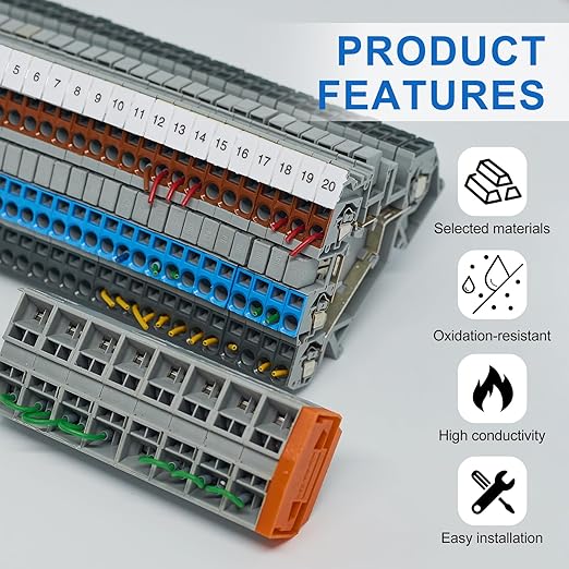 MECCANIXITY 20 Pcs Terminal Marker Strip, ZB6 Terminal Blocks Marking Labels, Nylon PA6 DIN Rail Label Tags Bar for UK2.5B UK5N Number Strips(21-30)
