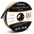 Wirefy 3/8" Heat Shrink Tubing - 3:1 Ratio - Adhesive Lined - Marine Grade Heat Shrink - Black - 50 Feet Roll