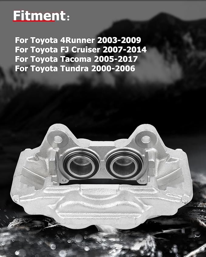 cciyu 19-2985 Front Left Brake Caliper Assembly For Toyota For 4Runner 2003-2009,For Toyota For FJ Cruiser 2007-2014,For Toyota For Tacoma 2005-2023,For Toyota For Tundra 2000-2006