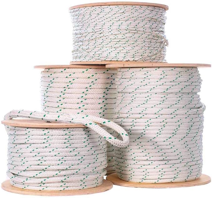 Rope and Cord Double Braid Pulling Rope – Super Strong Composite Rope with Built-in Pulling Eyes (1/2" | 600' Spool)