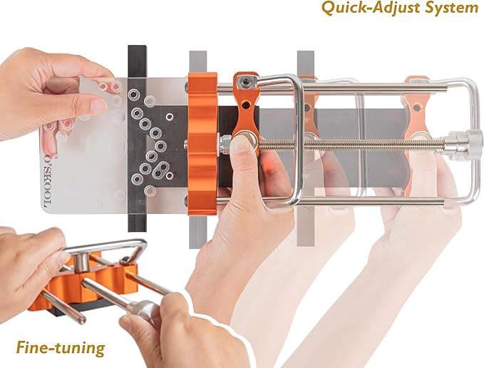 O’SKOOL Router Guide Rail Adapter with Quick-Adjust System for Arc Cutting & Multi-Router Compatible Base, Fits Cable, Ryobi, Bosch, Makita, Dewalt, Skil