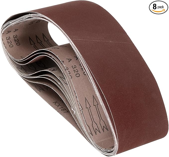8 Pcs Sanding Belts 4 x 36 Inch 320 Grit Aluminum Oxide Abrasive Sandpaper for Belt Sander Metal Grinding Wood Working Weld Rust Removal