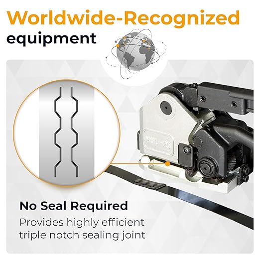 IDL PACKAGING Teknika MUL-20 Heavy Duty Sealless Combination Tool for High Tensile Steel Strapping, Adjustable for 3/4" and 5/8" Strap Width