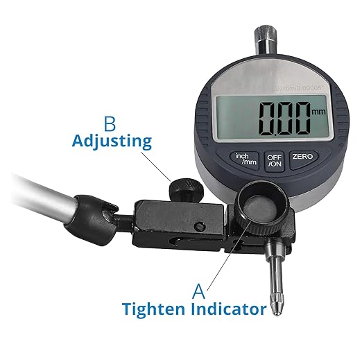 AUTOUTLET Magnetic Base Flexible Indicator Magnetic Base Holder Stand 14 Inch Adjustable Dial Indicator Magnetic Base with Max Pull 176Lbs (80Kgs) for Digital Dial Indicator Gauge
