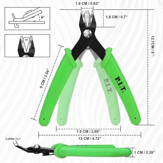 P.I.T. Small Wire Cutters, Diagonal Cutting Pliers, Precision Mini Flush Cut Pliers, Micro Cutter for Soft Copper Wire,Floral, Jewelry, Electronics, Model Craft,Heating Wire,3d Print,5''