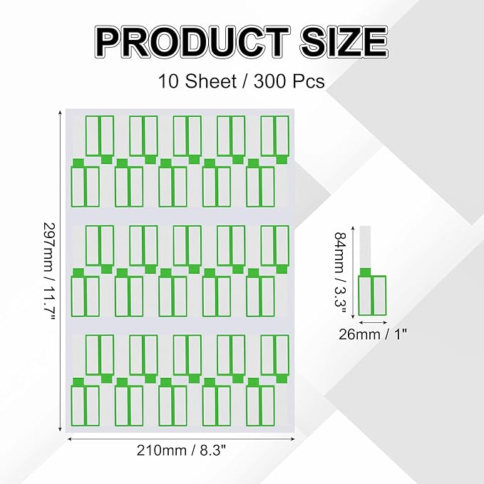 uxcell 300 Pcs Cable Labels, Waterproof Wire Cord Labels Tags, Cord Organizer Management Tags for Charger Cable Organizer Wire Markers Printer, Light Green