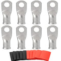 0000 Gauge Tinned Copper Cable Lugs 8 PCS 4/0 AWG-1/2(M12) Ring Terminal Heavy Duty Wire Lugs Battery Lugs, 8 PCS 4/0 Guage terminals Battery Cable Ends Connectors with 8 PCS 3:1 Heat Shrink Tube