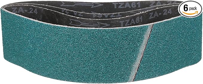 4 x 36 Inch Sanding Belt, 6 Pcs 24 Grit Zirconia Knife Sharpener Belts Work Sharpening for Belt Sander Knife Carving Tool Metal Working