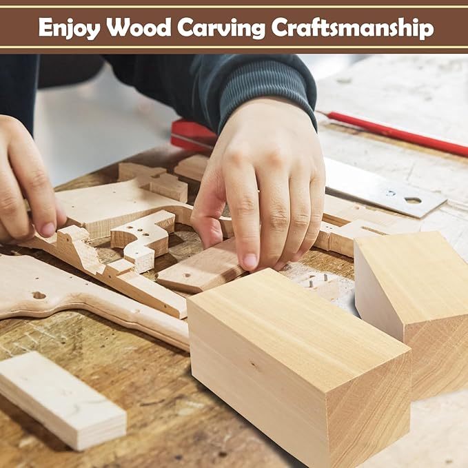 Basswood Carving Blocks,25 Pcs Whittling Wood Basswood Blocks with 3 Sizes,Bass Wood for Wood Carving,Wooden Blocks for Crafts for Beginners Kids and Adults