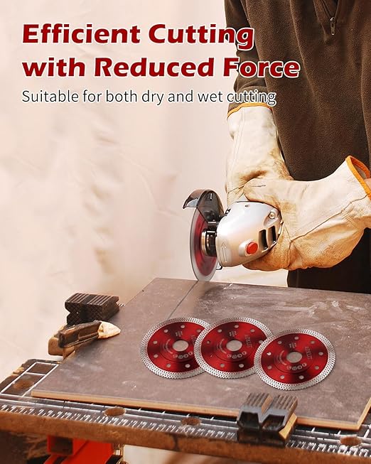 4" Diamond Saw Blade, 2Pcs Super Thin Tile Cutting Blade, Diamond Blade for Angle Grinder Cutting Porcelain Tile Granite Marbles