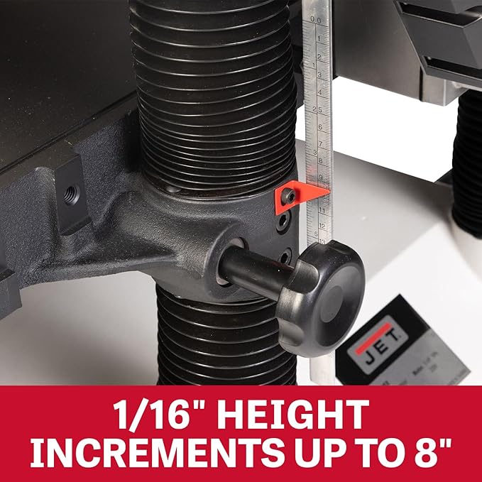 JET Black 20-Inch Planer, Helical Cutterhead, 5 HP, 230V 1Ph (Model JWP-208HH-BLK)