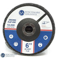 Benchmark Abrasives 6" x 7/8" Premium High Density Jumbo Zirconia Type 29 Flap Discs for Angle Grinder, 6 Inch Sanding Discs, Finishing, Deburring, Rust Removal - (10 Pack) 80 Grit