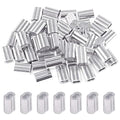 Glarks 200Pcs 1/16''(1.5mm) Aluminum Crimping Loop Sleeve Wire Rope Sleeves Double Barrel Ferrule for Wire Rope and Cable Line End (1/16''-200Pcs)