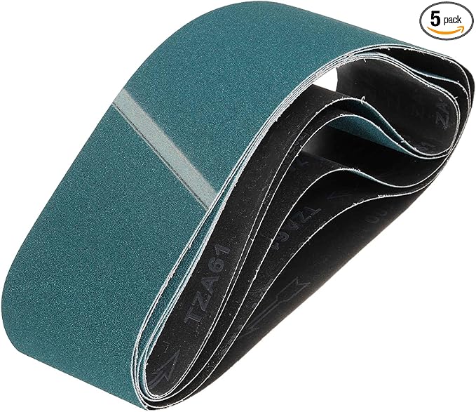 HARFINGTON 4 x 36 Inch Sanding Belts, 5 Pcs 80 Grit Zirconia Abrasive Belt Sander File Belt for Woodworking, Metal Polishing, Knife Sharpener