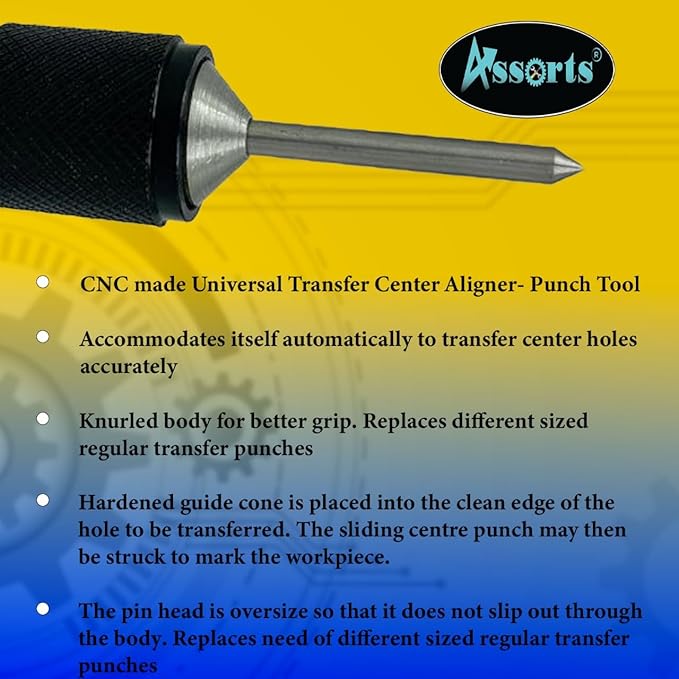 Universal Transfer Center Aligner- Punch-Hardened Pin (Range (1/4" to 5/8"))