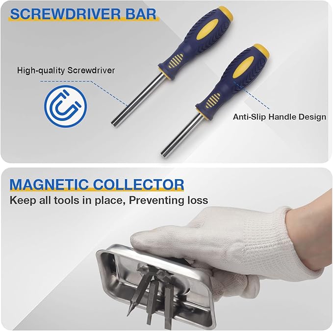 BULLTOOLS Precision Screwdriver Set, 100-Piece Torque Screwdriver Engineering Repair Kit, Roll Pin Punch Set with Magnetic Screwdriver Handle and Storage Case for Maintenance