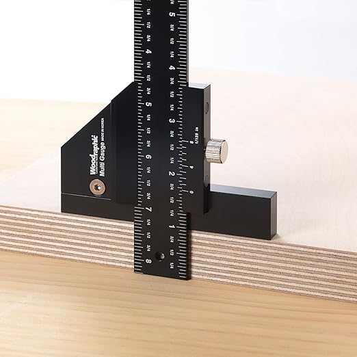 Scriber Gauge 300mm – CNC Metric Measuring Ruler, Marking Gauge, Layout Square, Woodworking Thickness Tool for Joinery, Cabinetry, DIY and Furniture Making (New Version)