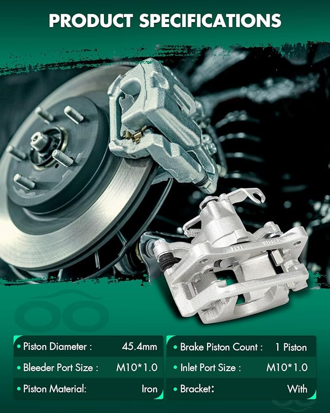 SCITOO 18B5399 Disc Brake Caliper Assembly with Bracket Fit For Chrysler For Town & Country 2012-2016 For Dodge For Grand Caravan 2012-2017 For Ram For C/V 2013-2015 For VW For Routan 2012-2014