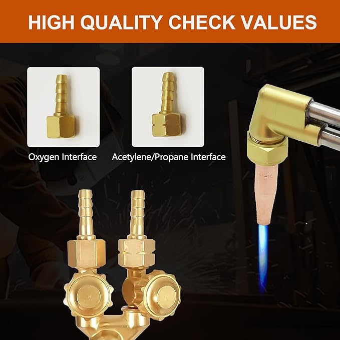 Cutting Torch, Oxygen Acetylene Welding Cutting Torch with 1-101 Cutting Nozzle, 315FC Torch Handle, CA2460 Cutting Attachment and 1-1-101 Cutting Tip, V-style Cutting Outfit