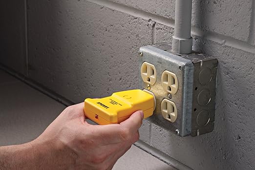 Sperry Instruments CS550A Circuit Breaker Finder, Quickly Locate AC Circuits/Fuses, Visual LED, Plug Style Transmitter/Auto-Sensing Receiver, 120V AC, Yellow