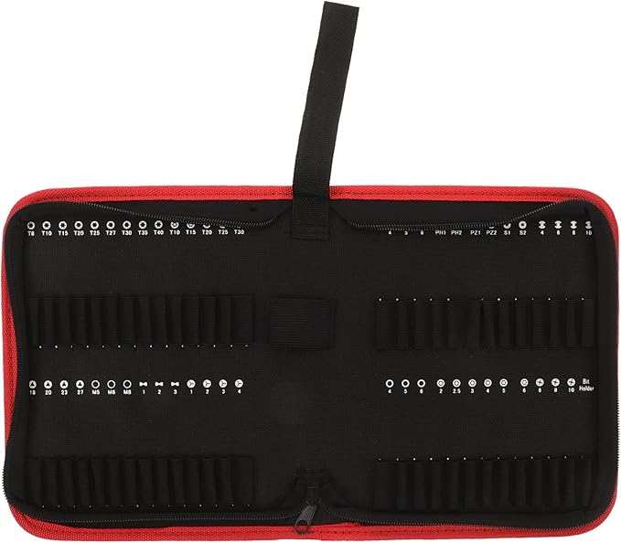 Housoutil Tool Pouch Driver Bit Oxford Cloth Bag, Small Tool Storage, Portable Handheld Organizer for Craftsmen, Diy Enthusiasts, Black