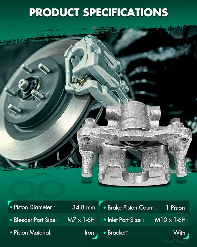 SCITOO 18B5039 18B5038 Disc Brake Calipers Assembly with Bracket Fit For Chrysler 200 / Sebring,For Dodge Avenger/Caliber,For Jeep Compass 07-17,For Jeep Patriot 07-17,For Mitsubishi Lancer 08-17
