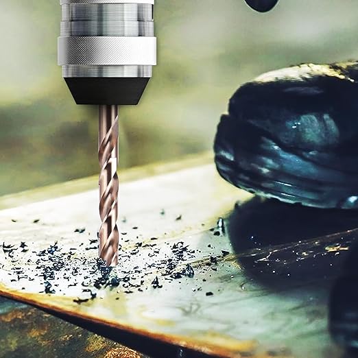 5/16 Inch Cobalt Drill Bit Set (10Pcs), M35 Fully Grounded 5% Cobalt Bits for Hardened Metals, Stainless Steel, Cast Iron and Wooden Plastics, with Storage Box