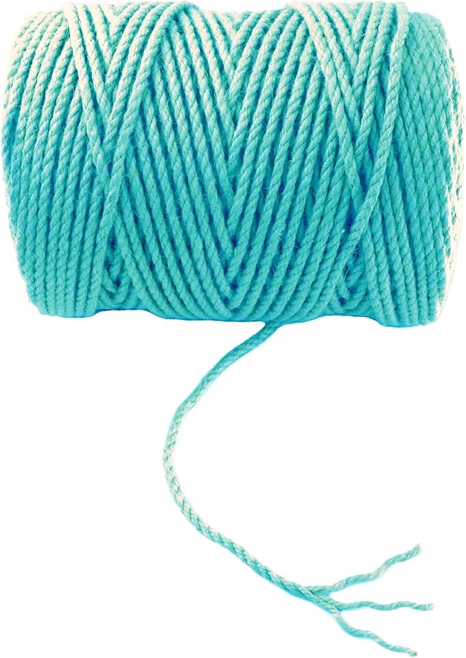 4mm x 400 Feet Blue Jute Rope, Twine for Gardening Tomato Climbing Plant Tie Floristry Crafts Gift Wrapping Packing Decor