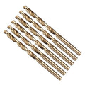 Drill Bit, 3/16" Cutting Diameter (4.763mm), 4241 HSS Gold 118° Cutting Angle Versatile Jobber Bits - (Applications: for Drilling Plastic Wood Soft Thin Metal), 6-Pieces