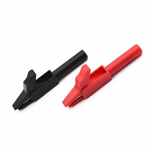 10Pcs Insulated Safety Multimeter Alligator Clips Electrical Test Tools with 4mm Banana Jack Socket Adapter 300V 15A