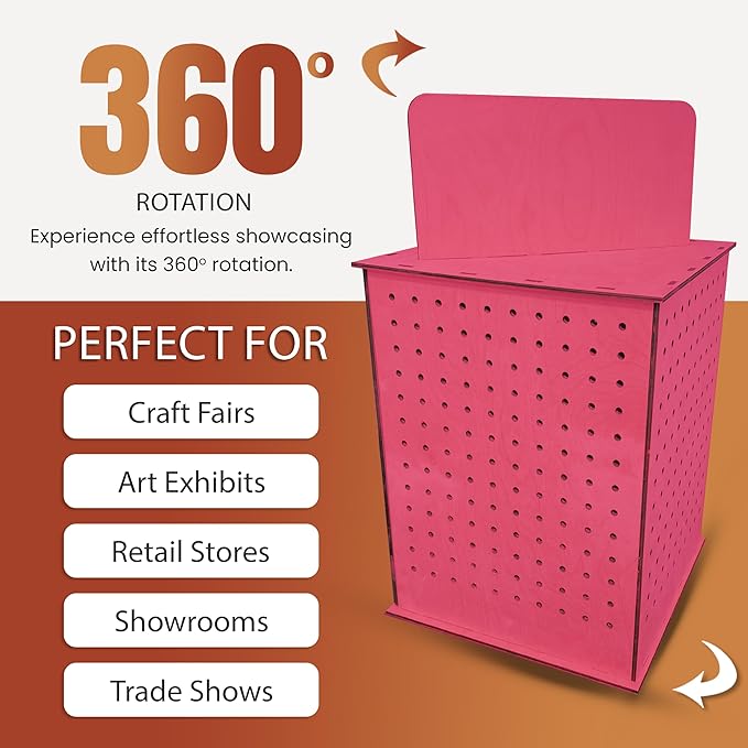 TORCHED DISPLAYS Rotating Pegboard Display… (Pink)