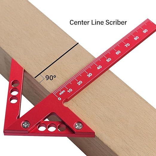 Center Finder Woodworking, Center Finder Tool, 45 Degree Scribe Tool, Aluminum Alloy Round Bar for Wood, Precise Measurements, Drill Press