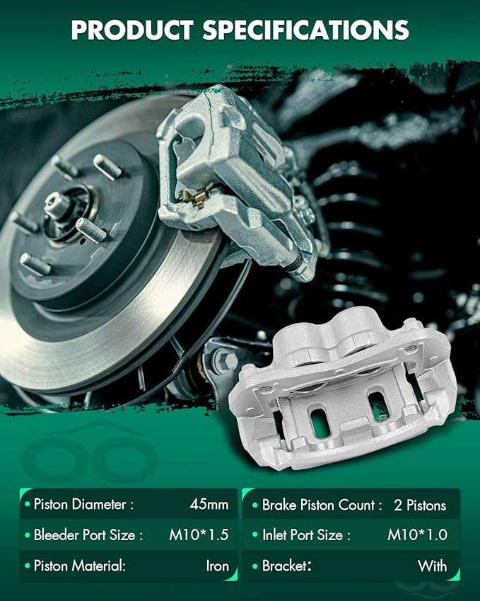 SCITOO Front Brake Caliper With Bracket 18B5056, 18B5057 Compatible For Chevy Captiva Sport 12-15, For Chevy Equinox 07-09, For Pontiac Torrent 07-09, For Saturn Vue 08-10, For Suzuki XL-7 07-09