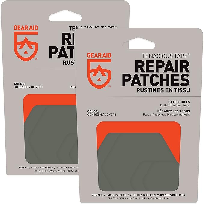 GEAR AID Tenacious Tape Hex 2.5” and 1.5” Repair Patches, Peel-and-Stick to Fix Holes and Burns in Down Jackets, Rain Gear, Tents, Tarps and More