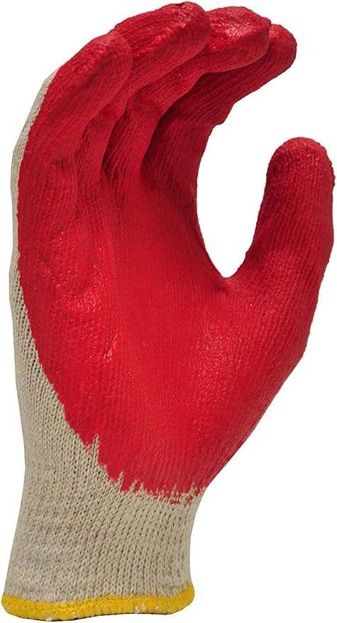 300 Pairs String Knit Red Palm Latex Dipped Work Gloves, Made in Korea